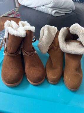 Falls Creek Women's Tan Brown Faux-Shearling Ankle Boots (Pair)